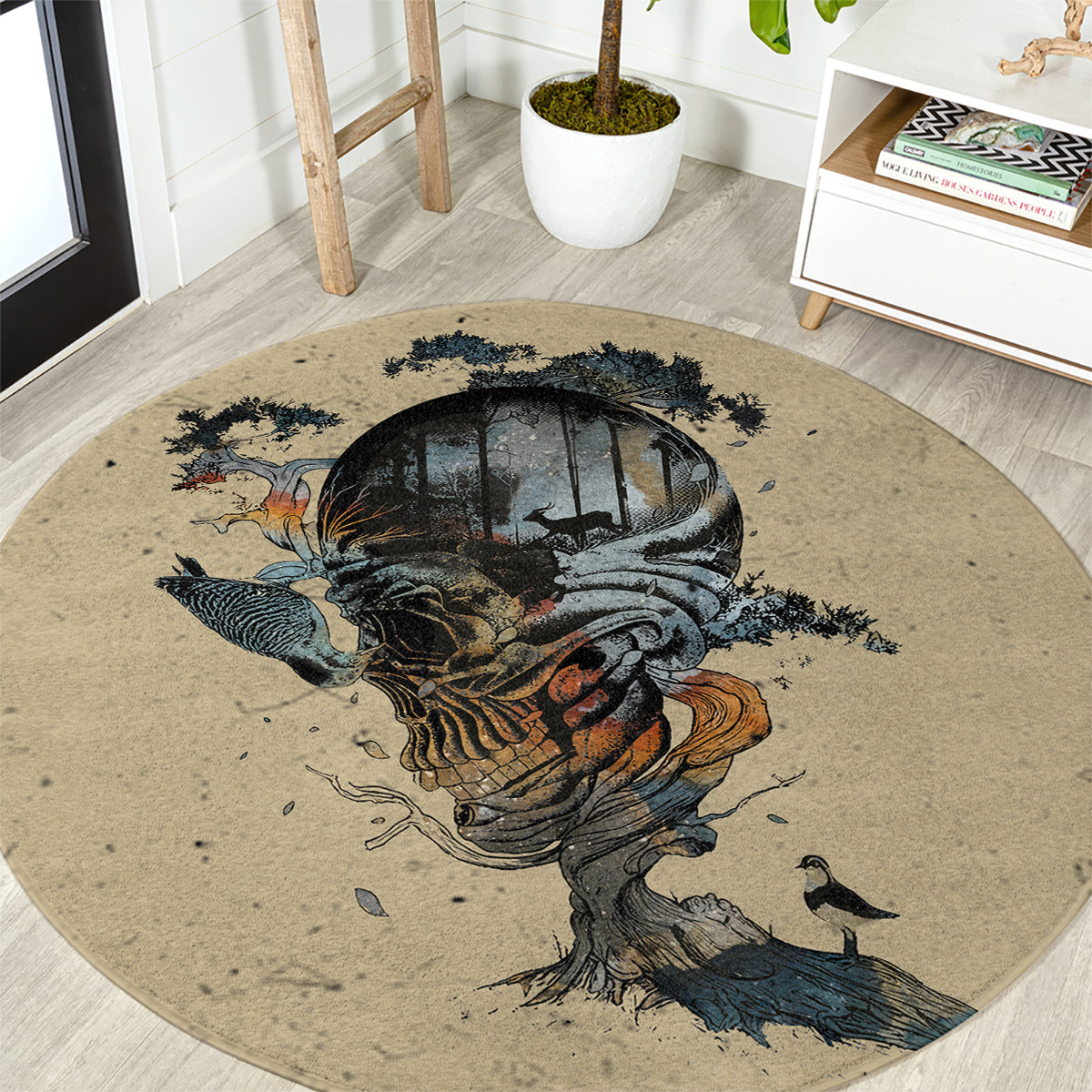 skull-round-carpet-hello-darkness-my-old-friend