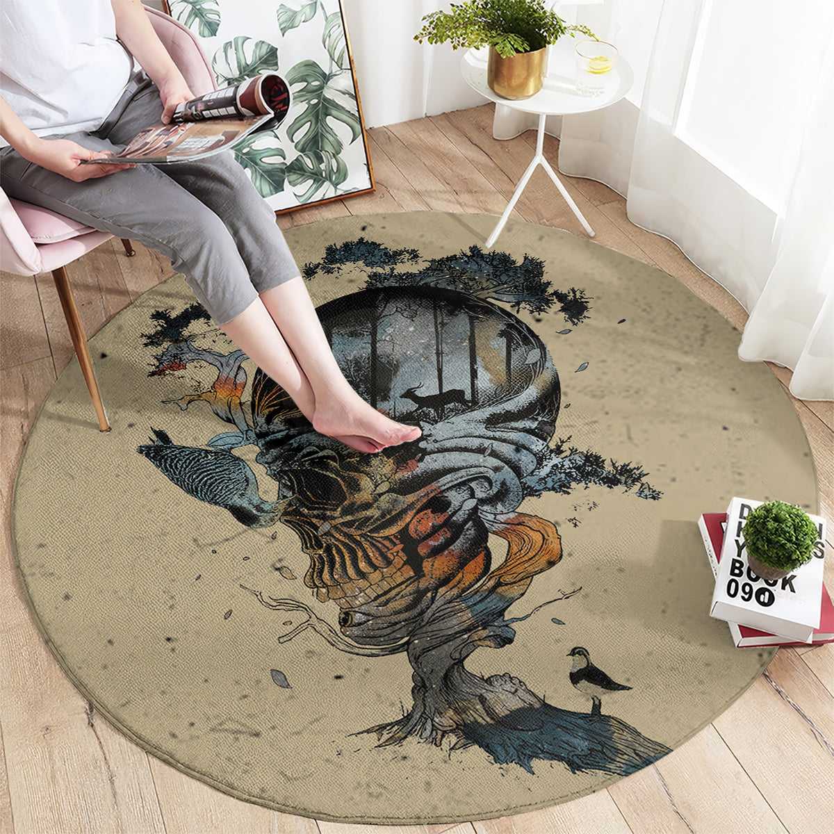 skull-round-carpet-hello-darkness-my-old-friend