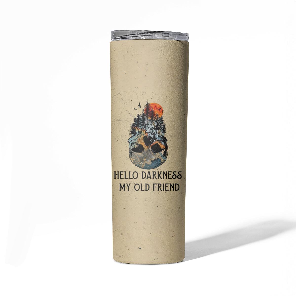 Skull Skinny Tumbler Hello Darkness My Old Friend - Wonder Print Shop