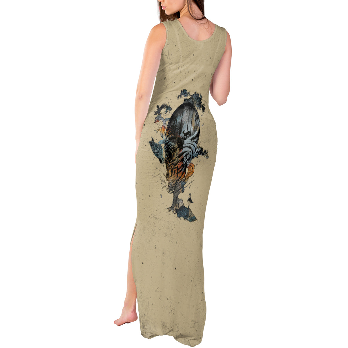 Skull Tank Maxi Dress Hello Darkness My Old Friend - Wonder Print Shop