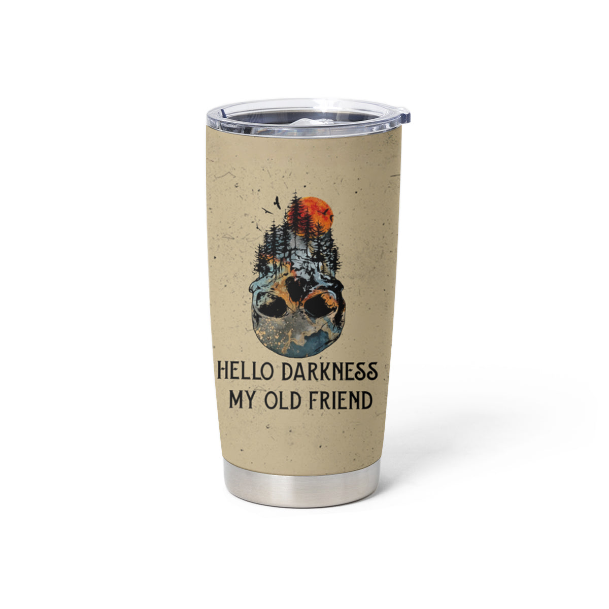 Skull Tumbler Cup Hello Darkness My Old Friend - Wonder Print Shop