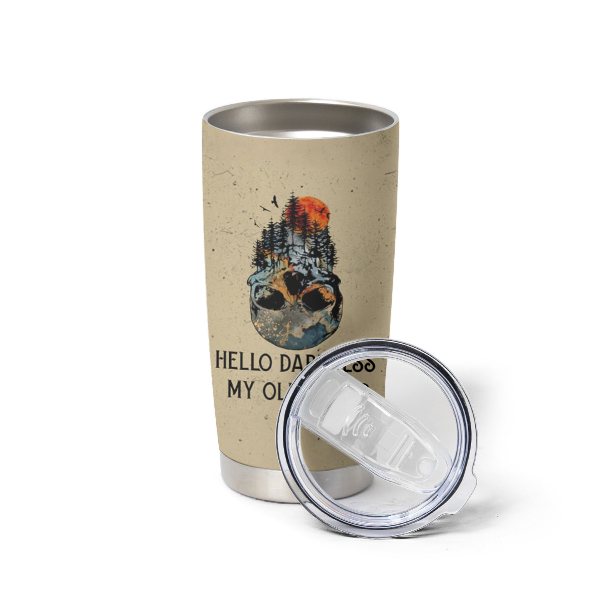 Skull Tumbler Cup Hello Darkness My Old Friend - Wonder Print Shop
