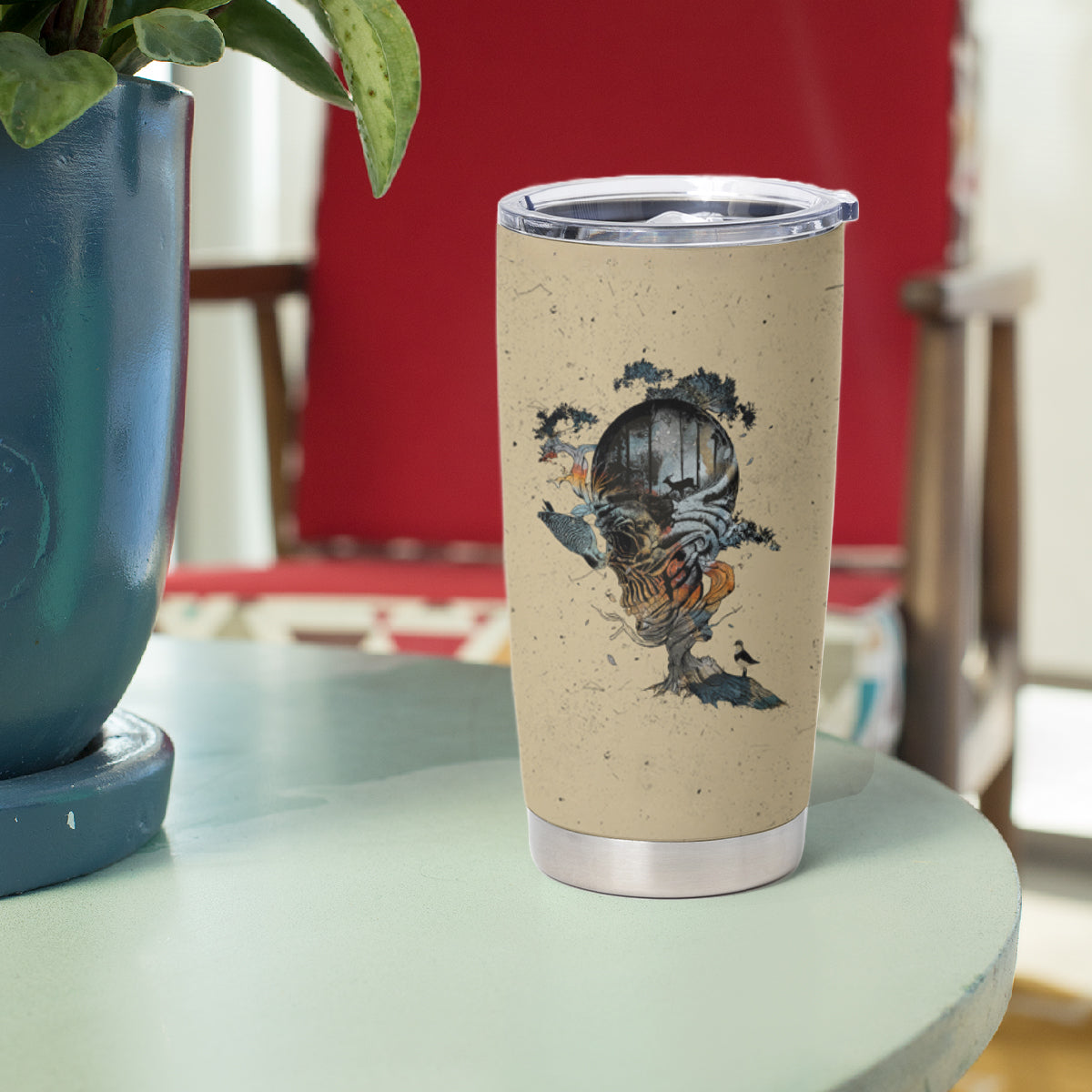 Skull Tumbler Cup Hello Darkness My Old Friend - Wonder Print Shop