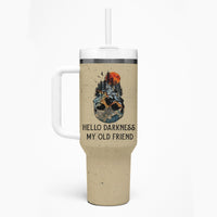 Skull Tumbler With Handle Hello Darkness My Old Friend - Wonder Print Shop