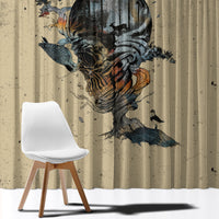 Skull Window Curtain Hello Darkness My Old Friend - Wonder Print Shop