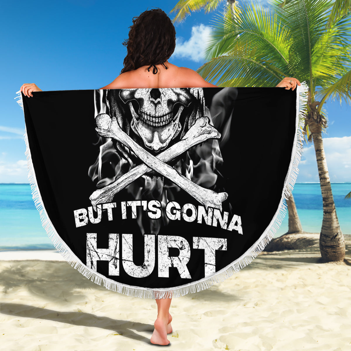 Skull Beach Blanket I Can Fix Stupid - Wonder Print Shop