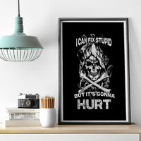 Skull Canvas Wall Art I Can Fix Stupid - Wonder Print Shop