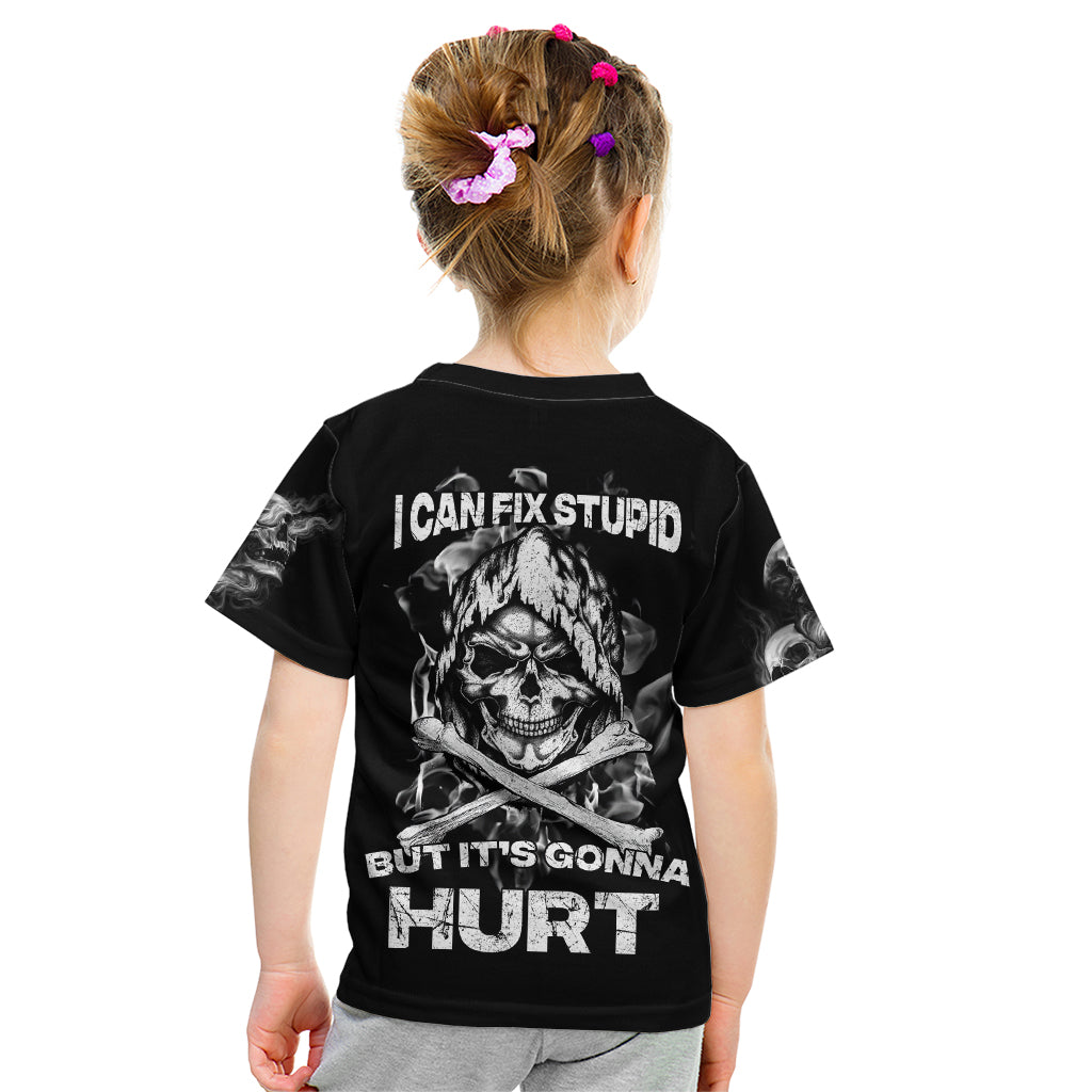 Skull Kid T Shirt I Can Fix Stupid - Wonder Print Shop