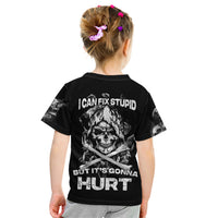 Skull Kid T Shirt I Can Fix Stupid - Wonder Print Shop