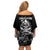 Skull Off Shoulder Short Dress I Can Fix Stupid - Wonder Print Shop
