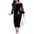Skull Off The Shoulder Long Sleeve Dress I Can Fix Stupid - Wonder Print Shop