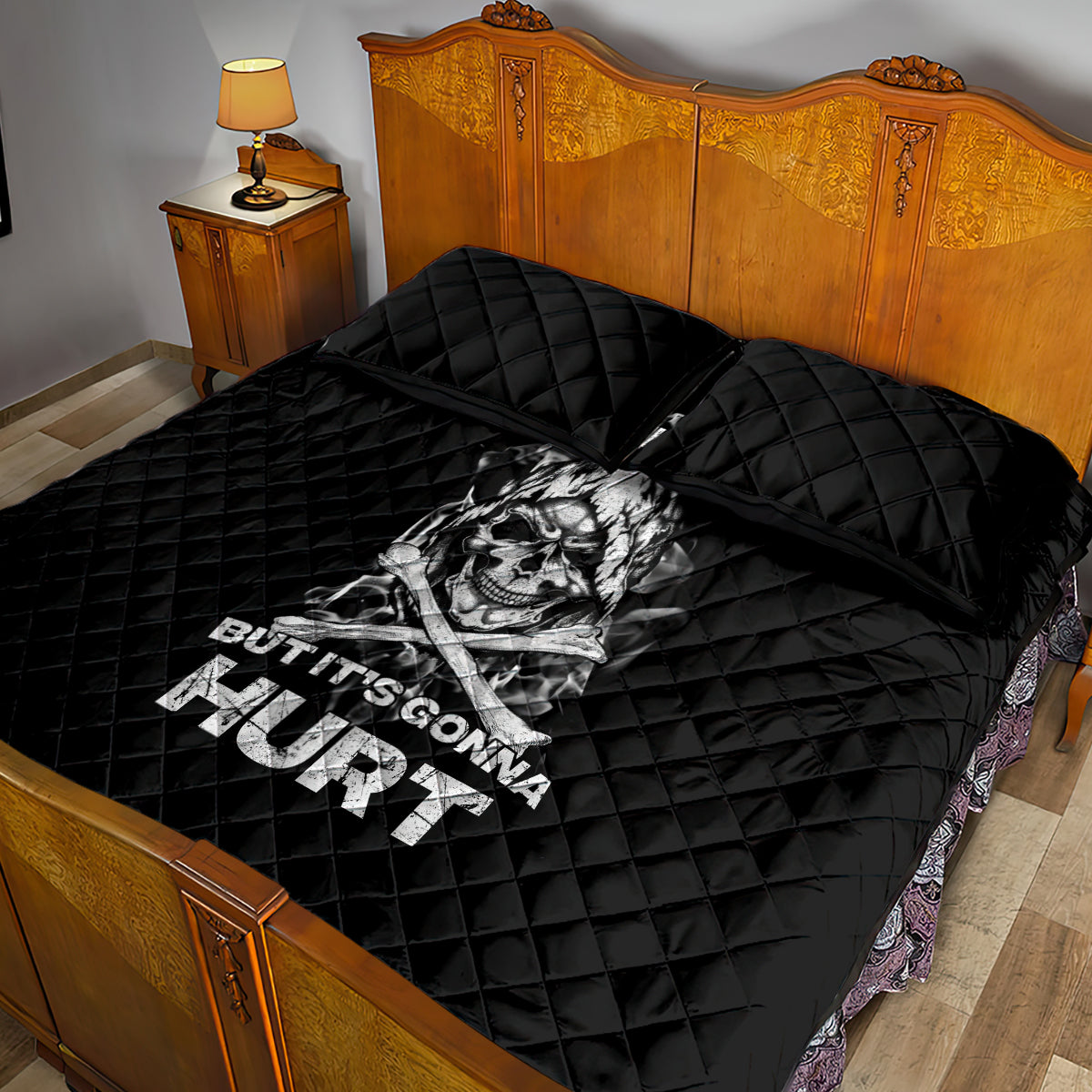 Skull Quilt Bed Set I Can Fix Stupid - Wonder Print Shop