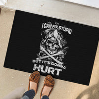 Skull Rubber Doormat I Can Fix Stupid - Wonder Print Shop