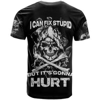 Skull T Shirt I Can Fix Stupid - Wonder Print Shop