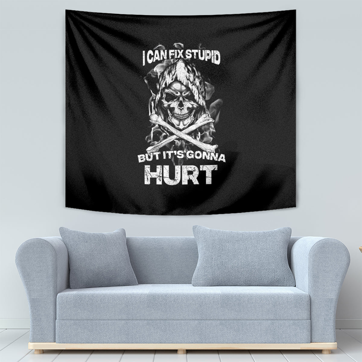 Skull Tapestry I Can Fix Stupid - Wonder Print Shop