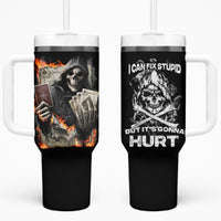 Skull Tumbler With Handle I Can Fix Stupid - Wonder Print Shop