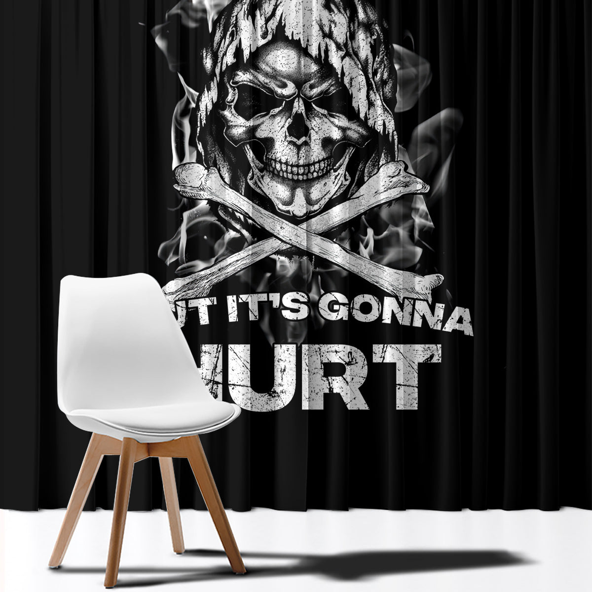 Skull Window Curtain I Can Fix Stupid - Wonder Print Shop