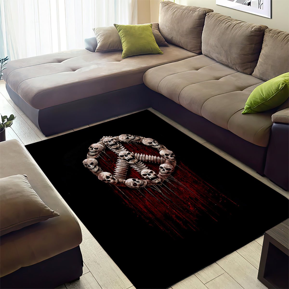 Reaper Area Rug Uncle Death Angel Peace Skull - Wonder Print Shop