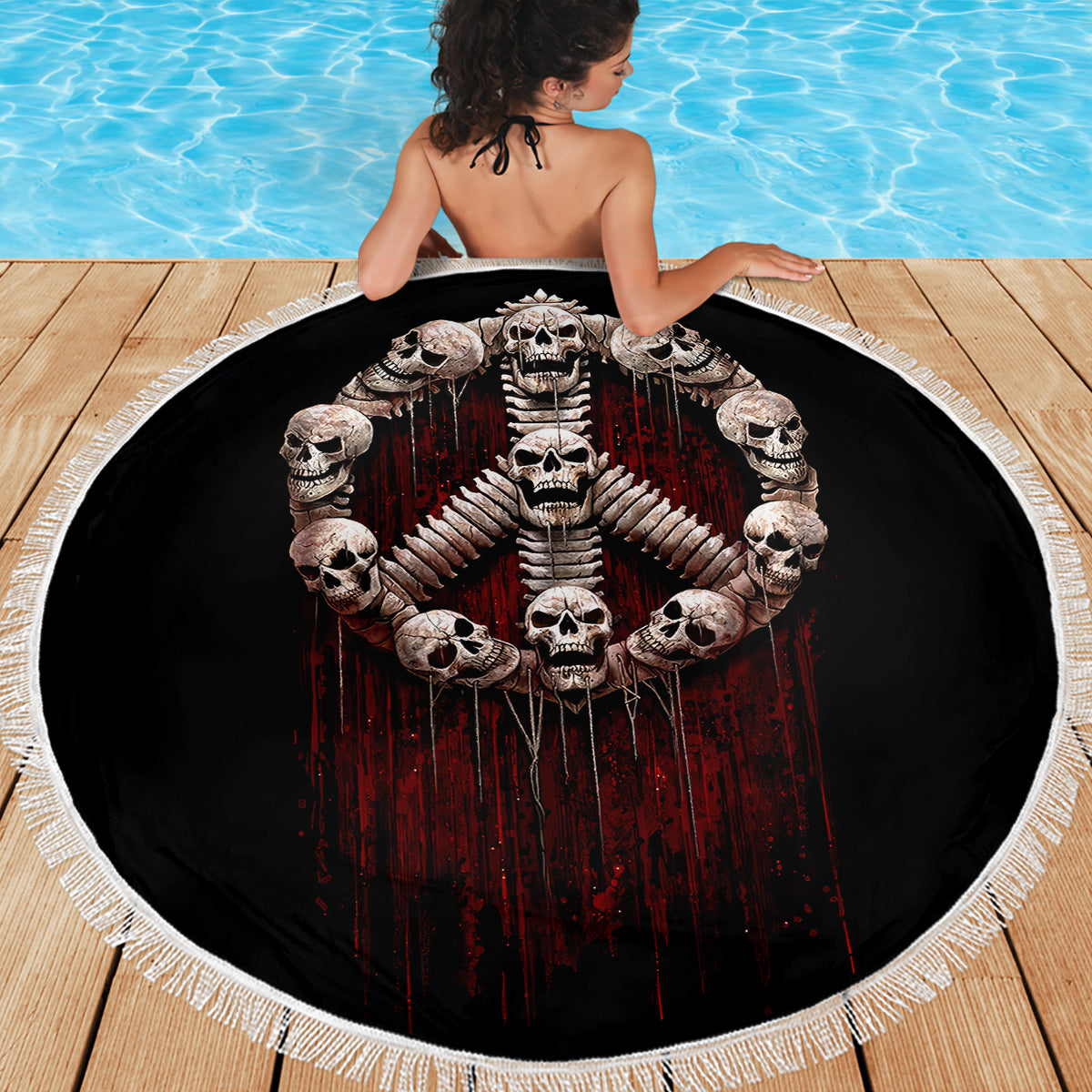 Reaper Beach Blanket Uncle Death Angel Peace Skull - Wonder Print Shop