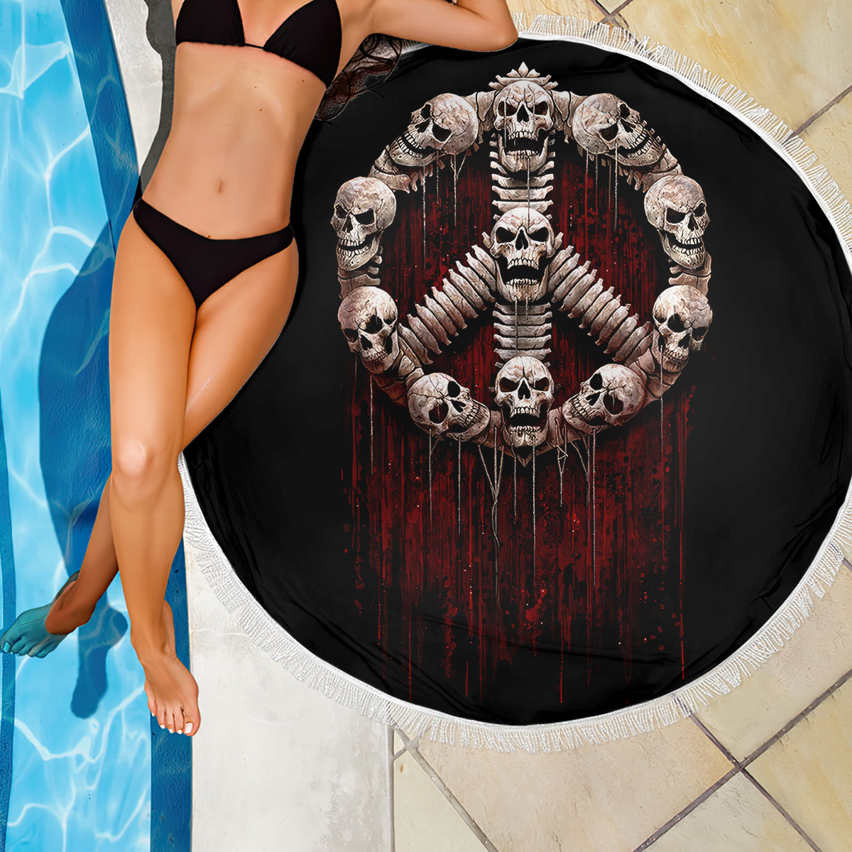Reaper Beach Blanket Uncle Death Angel Peace Skull - Wonder Print Shop