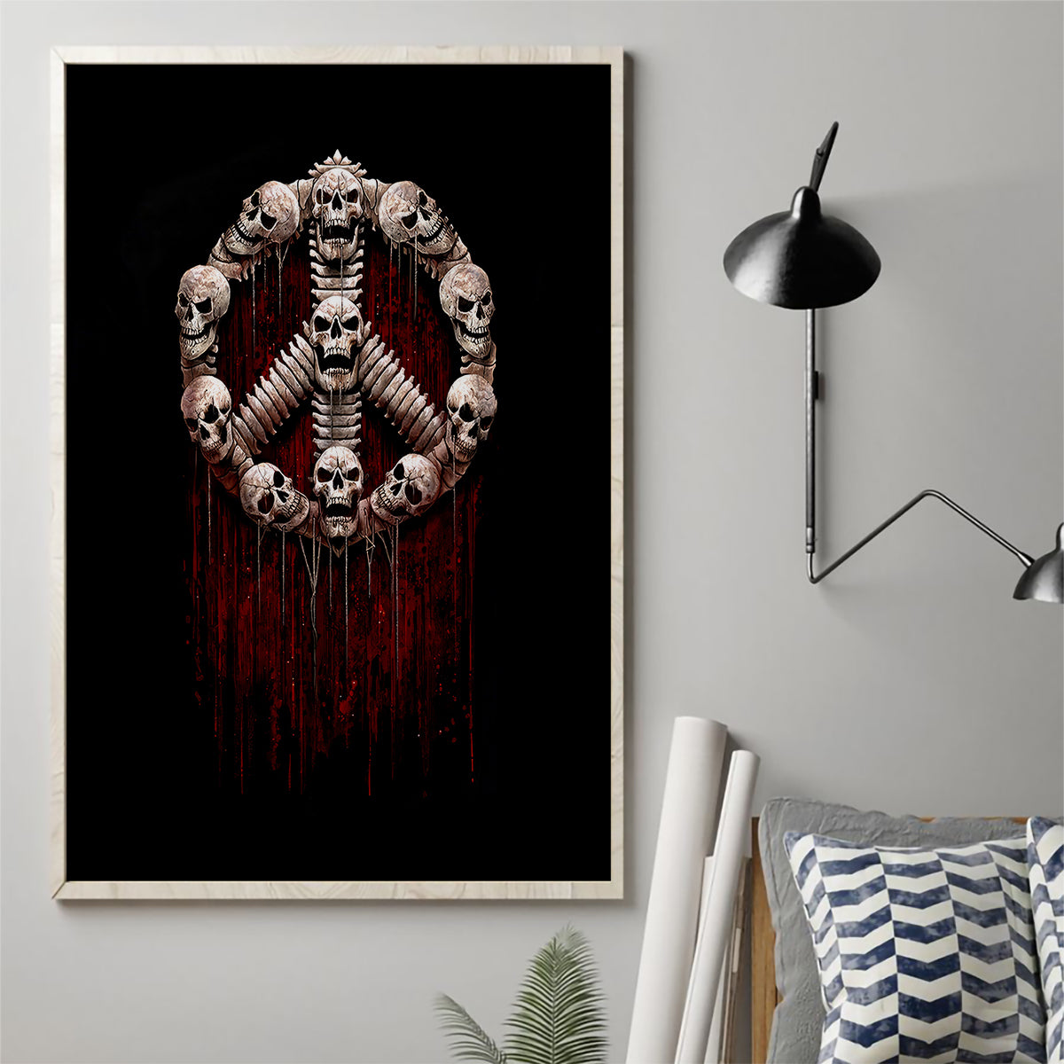 Reaper Canvas Wall Art Uncle Death Angel Peace Skull - Wonder Print Shop