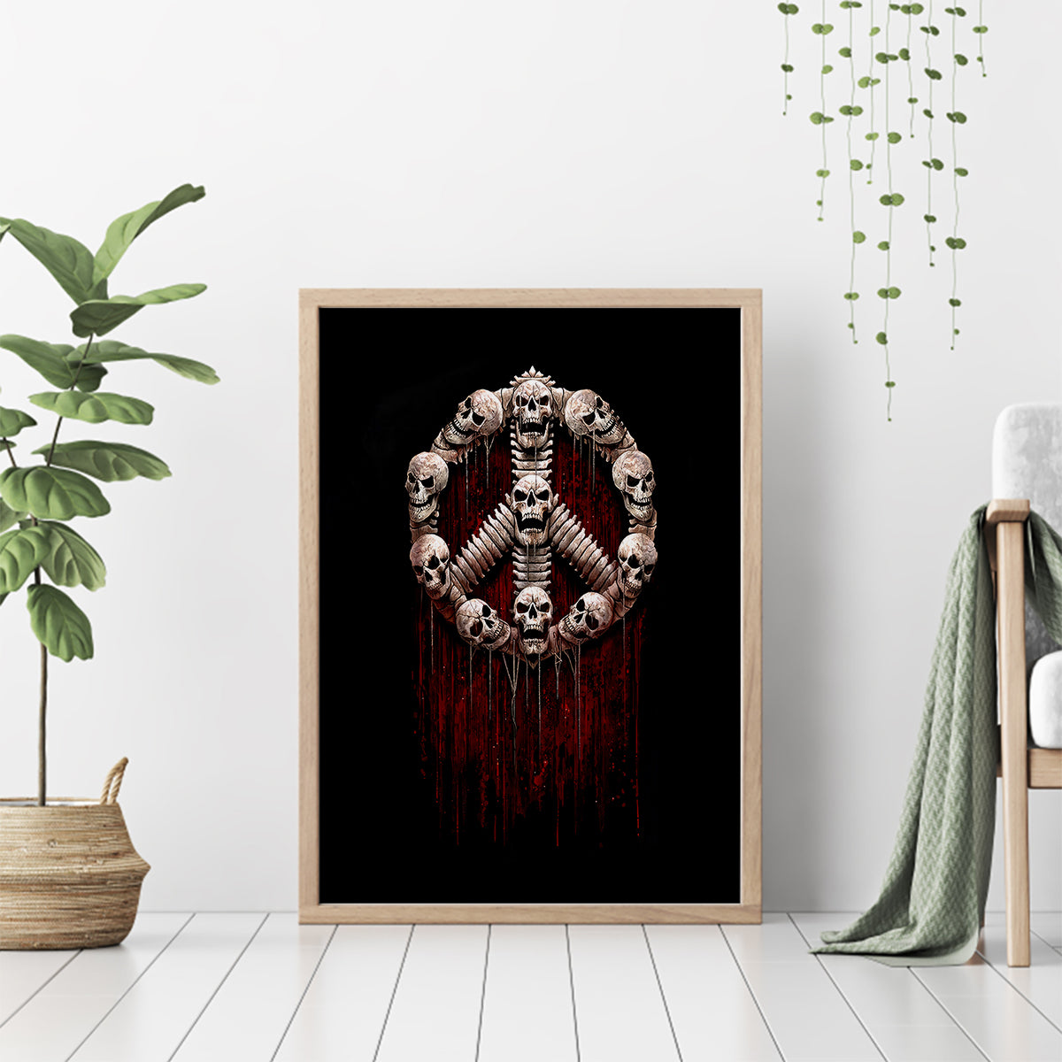 Reaper Canvas Wall Art Uncle Death Angel Peace Skull - Wonder Print Shop