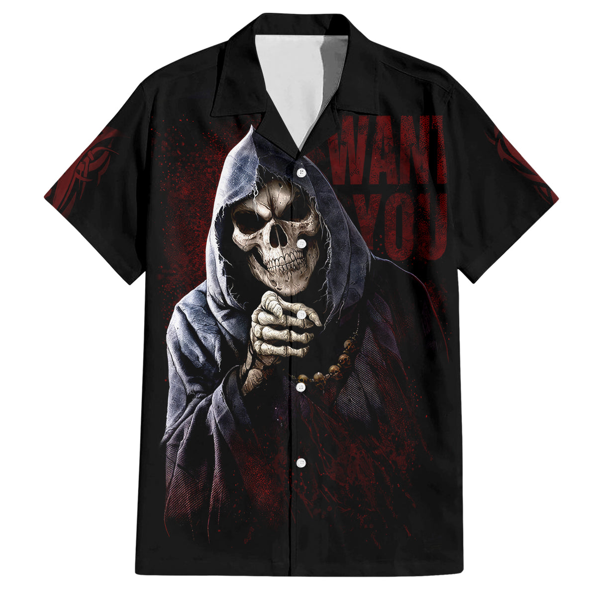Reaper Hawaiian Shirt Uncle Death Angel Peace Skull - Wonder Print Shop