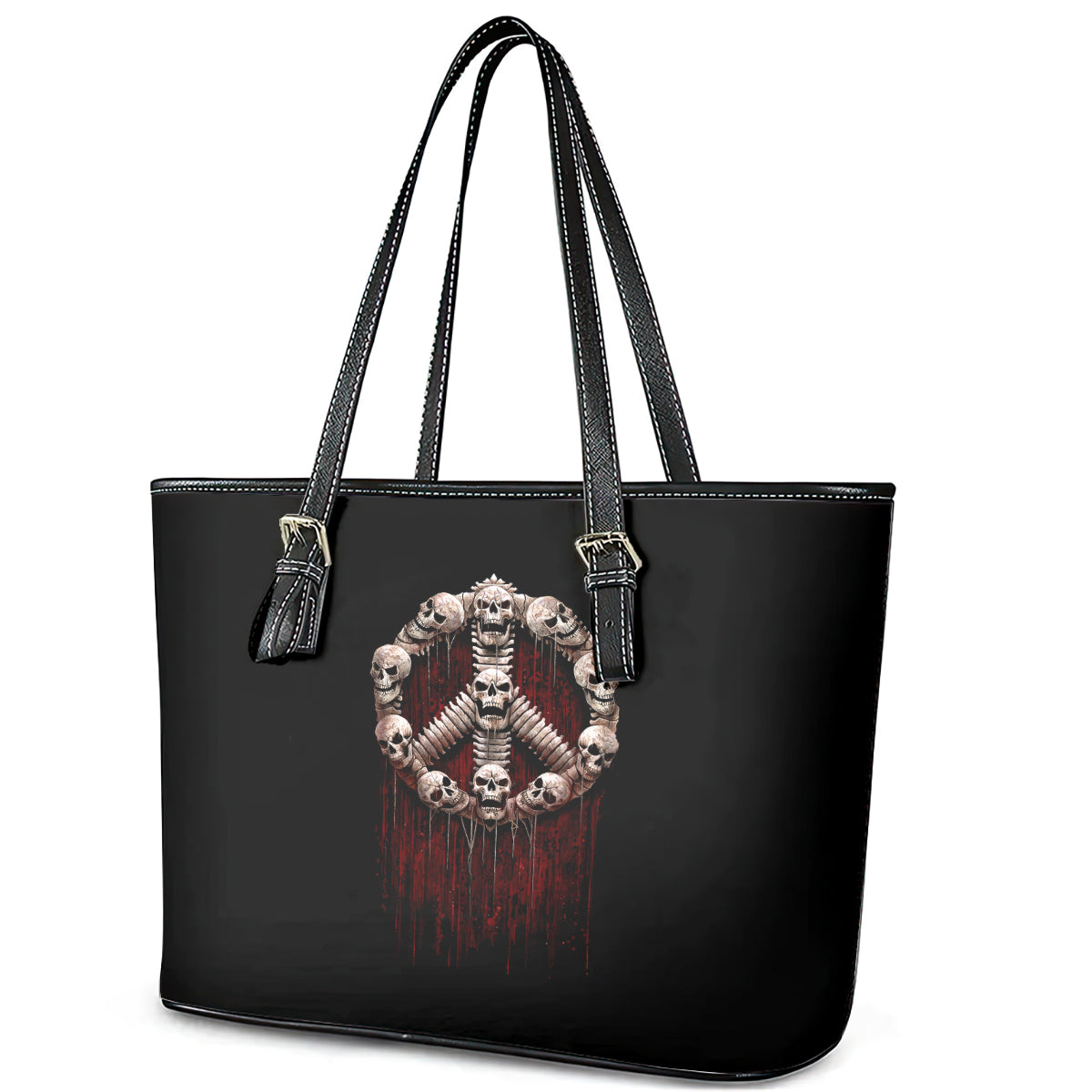 Reaper Leather Tote Bag Uncle Death Angel Peace Skull - Wonder Print Shop