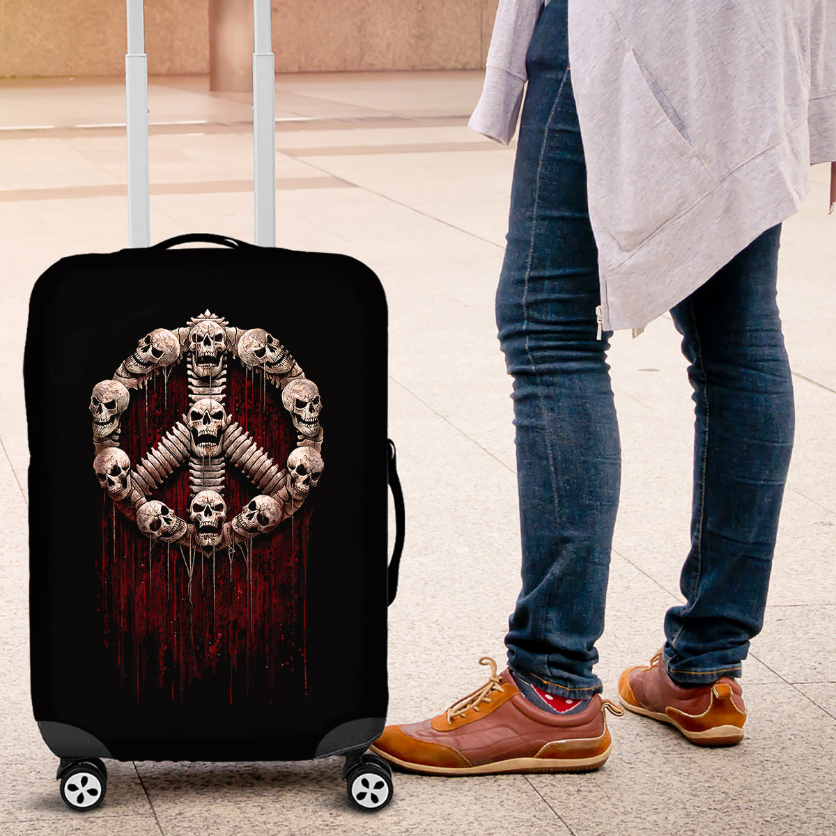 Reaper Luggage Cover Uncle Death Angel Peace Skull - Wonder Print Shop