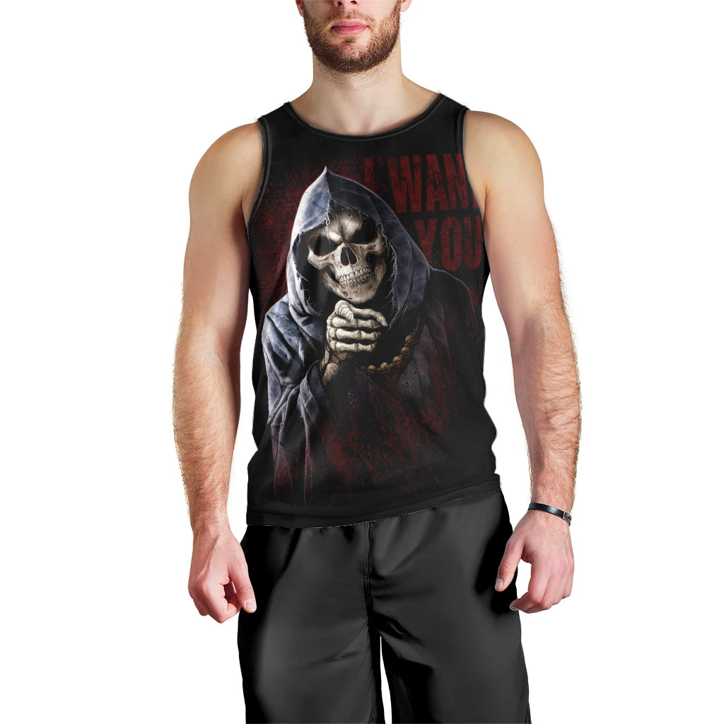 Reaper Men Tank Top Uncle Death Angel Peace Skull DT01