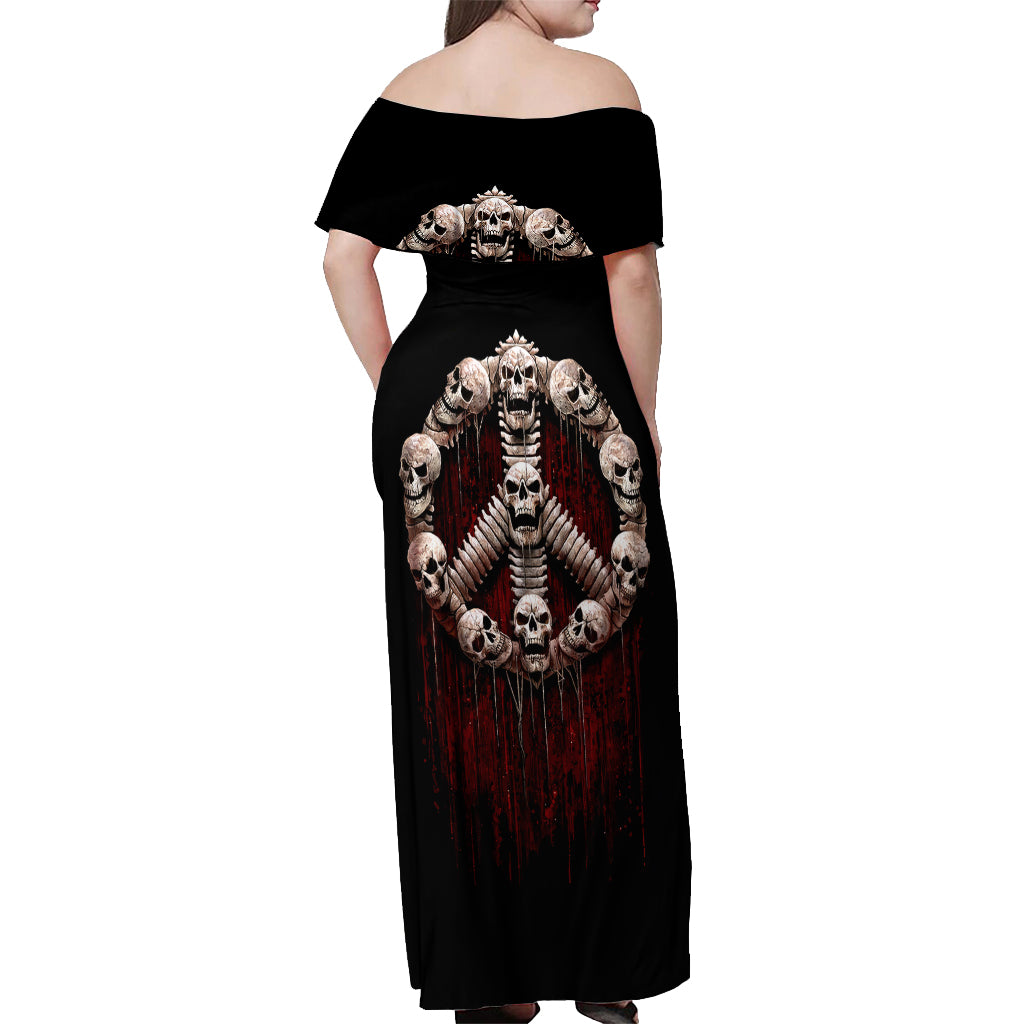 Reaper Off Shoulder Maxi Dress Uncle Death Angel Peace Skull - Wonder Print Shop