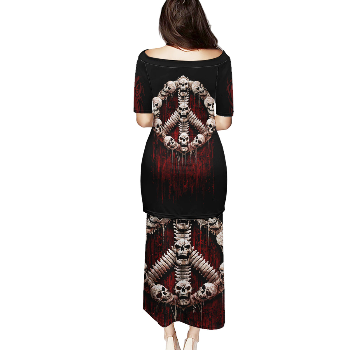 Reaper Puletasi Uncle Death Angel Peace Skull - Wonder Print Shop