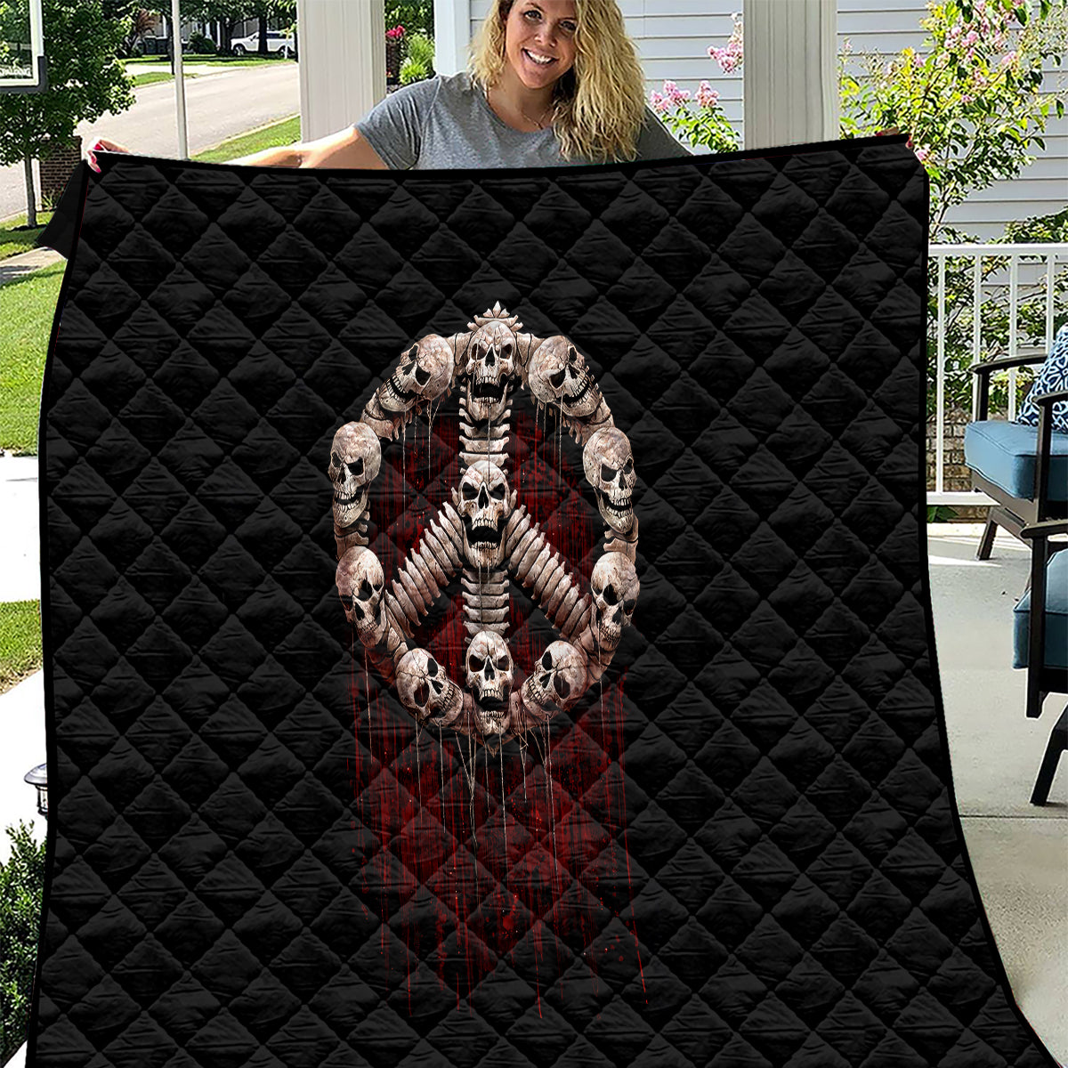 Reaper Quilt Uncle Death Angel Peace Skull - Wonder Print Shop