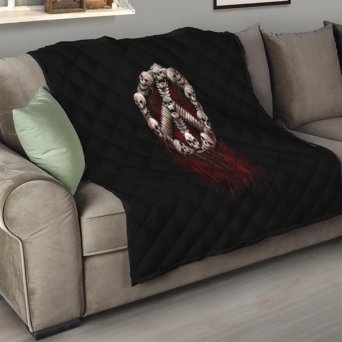 Reaper Quilt Uncle Death Angel Peace Skull - Wonder Print Shop