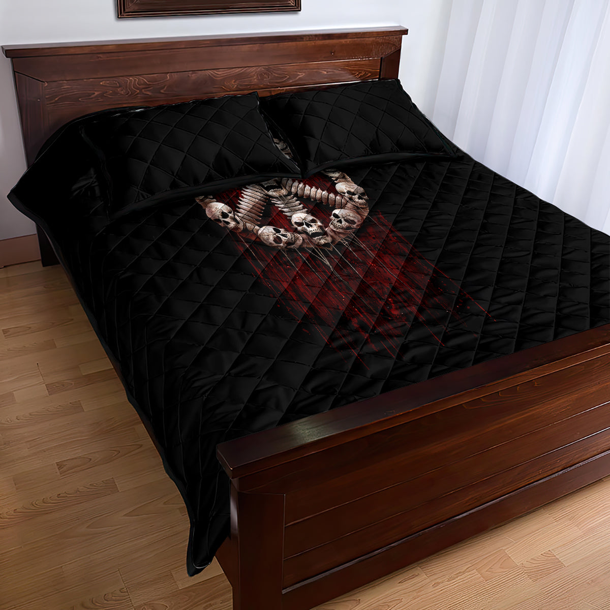 Reaper Quilt Bed Set Uncle Death Angel Peace Skull - Wonder Print Shop