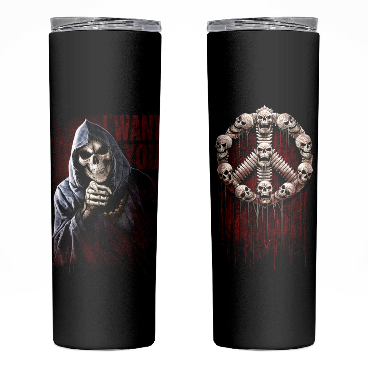 Reaper Skinny Tumbler Uncle Death Angel Peace Skull - Wonder Print Shop
