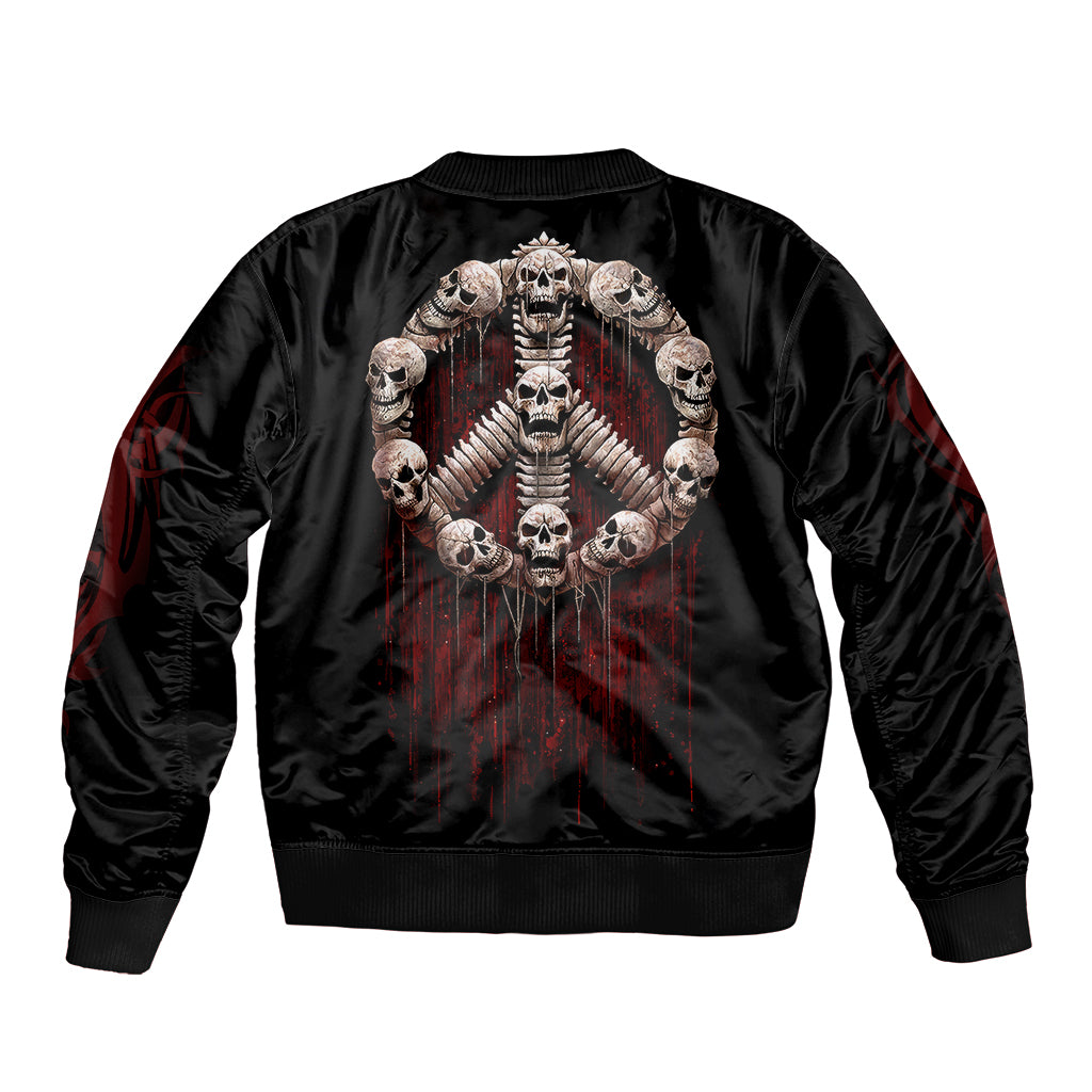 Reaper Sleeve Zip Bomber Jacket Uncle Death Angel Peace Skull - Wonder Print Shop