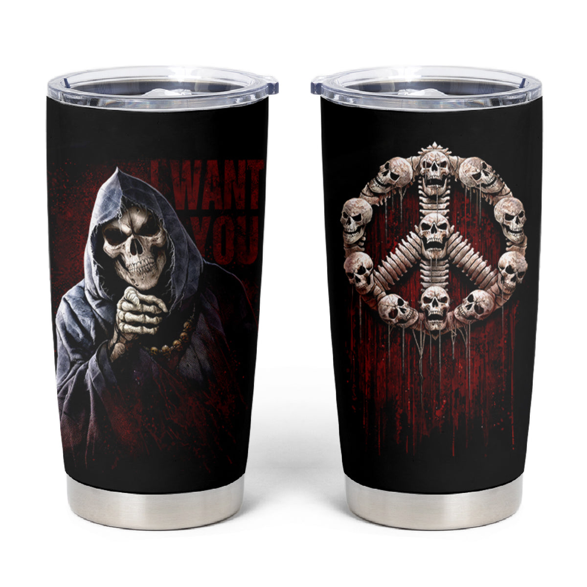 Reaper Tumbler Cup Uncle Death Angel Peace Skull - Wonder Print Shop
