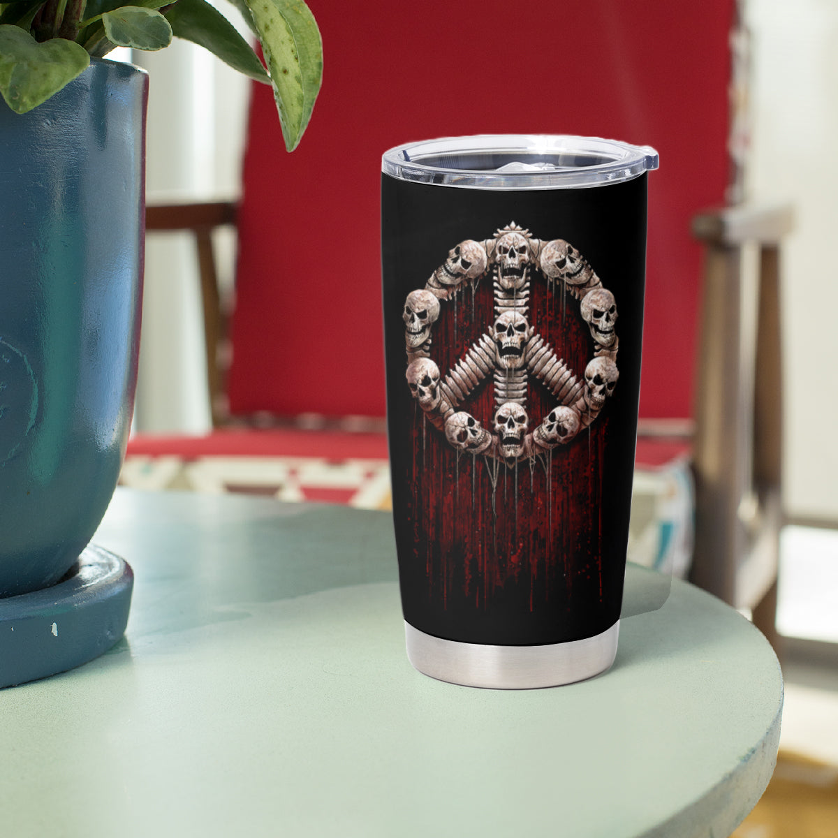 Reaper Tumbler Cup Uncle Death Angel Peace Skull - Wonder Print Shop