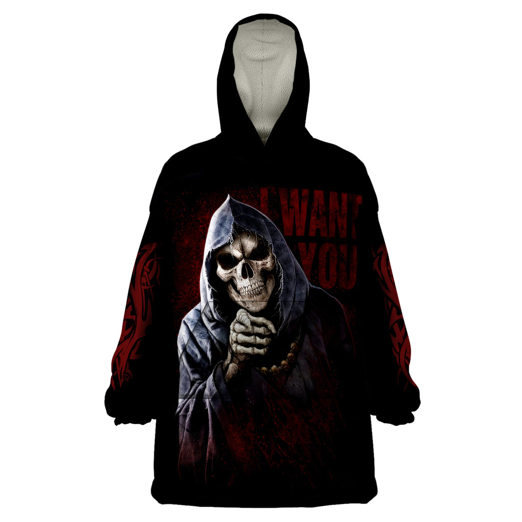 Reaper Wearable Blanket Hoodie Uncle Death Angel Peace Skull - Wonder Print Shop