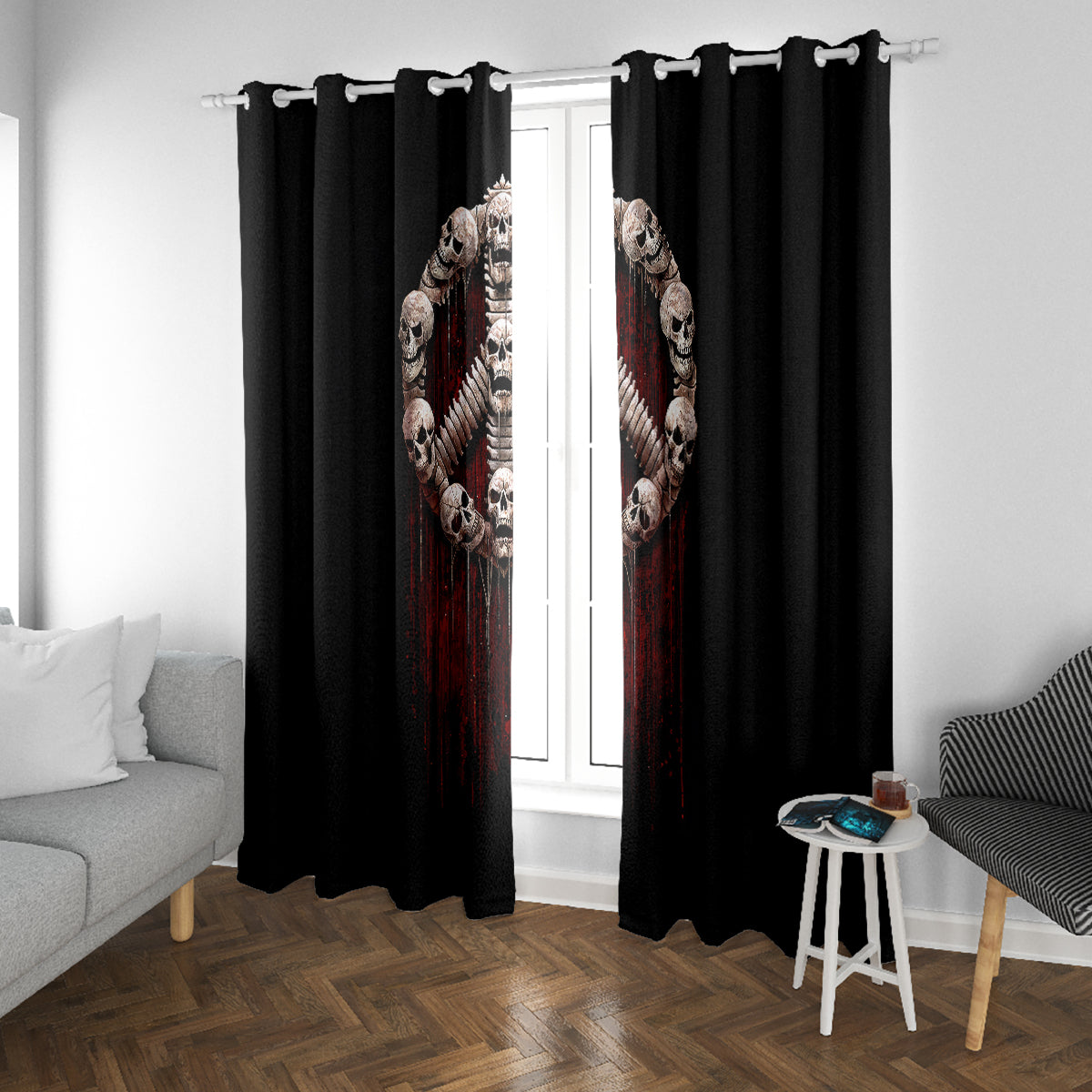 Reaper Window Curtain Uncle Death Angel Peace Skull - Wonder Print Shop