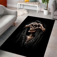 Reaper Heart Area Rug Eternal Embrace - Uniting Souls in the Realm of Skulls - Wonder Print Shop