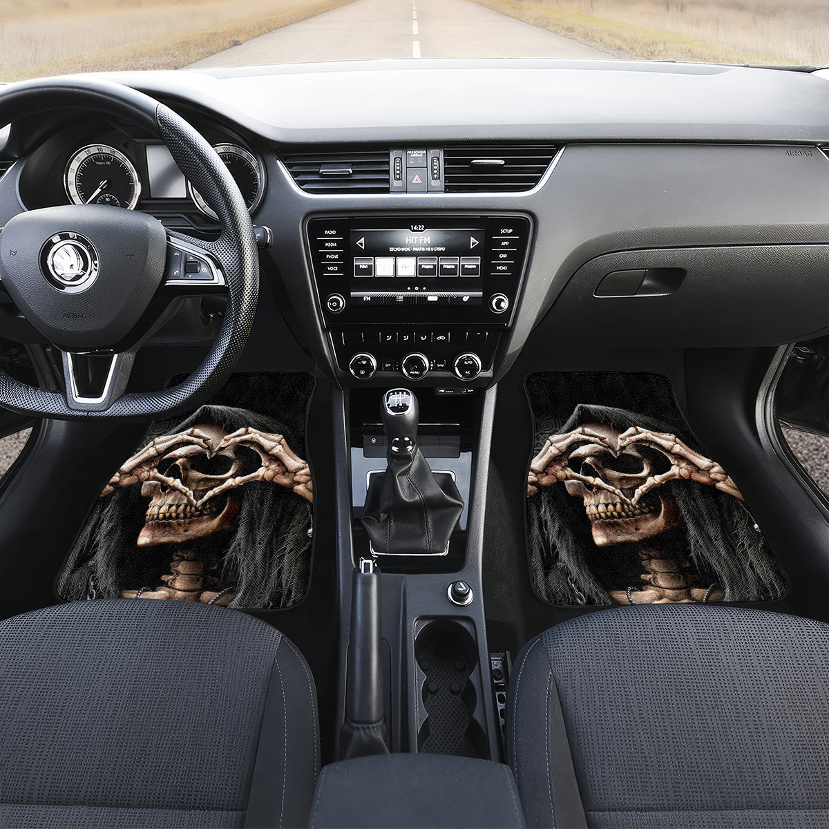 Reaper Heart Car Mats Eternal Embrace - Uniting Souls in the Realm of Skulls - Wonder Print Shop