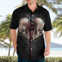 Reaper Heart Hawaiian Shirt Eternal Embrace - Uniting Souls in the Realm of Skulls - Wonder Print Shop