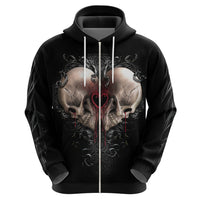 Reaper Heart Hoodie Eternal Embrace - Uniting Souls in the Realm of Skulls - Wonder Print Shop