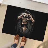 Reaper Heart Rubber Doormat Eternal Embrace - Uniting Souls in the Realm of Skulls - Wonder Print Shop