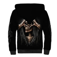 Reaper Heart Sherpa Hoodie Eternal Embrace - Uniting Souls in the Realm of Skulls - Wonder Print Shop