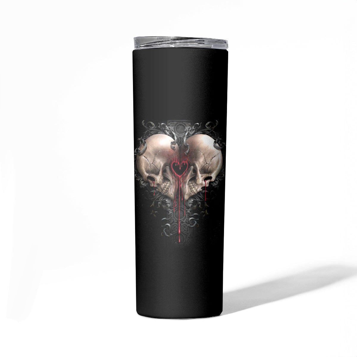 Reaper Heart Skinny Tumbler Eternal Embrace - Uniting Souls in the Realm of Skulls - Wonder Print Shop