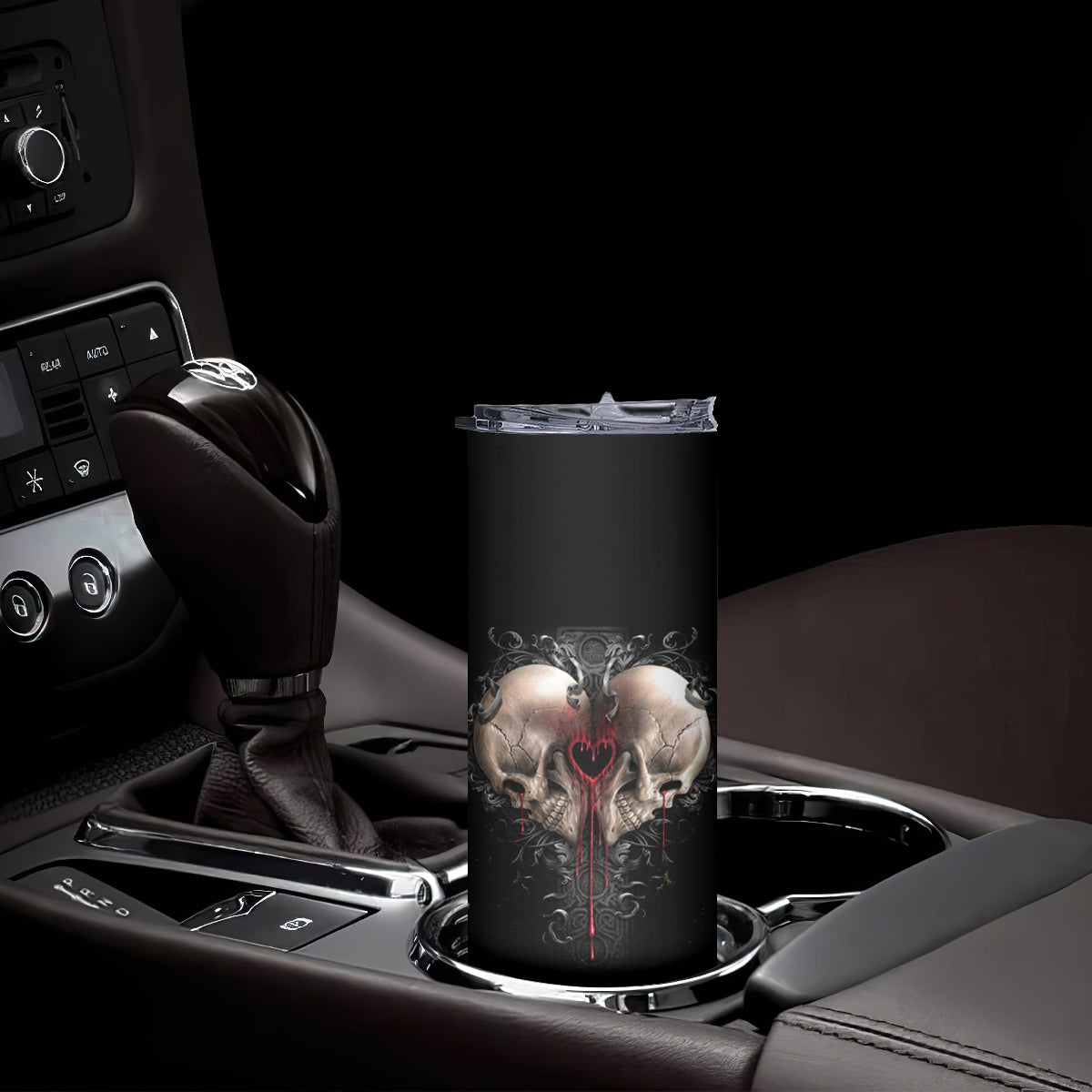 Reaper Heart Skinny Tumbler Eternal Embrace - Uniting Souls in the Realm of Skulls - Wonder Print Shop