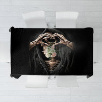 Reaper Heart Tablecloth Eternal Embrace - Uniting Souls in the Realm of Skulls - Wonder Print Shop